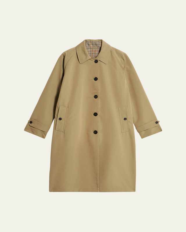 Check Reversible Wool Coat